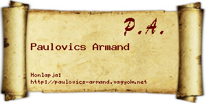 Paulovics Armand névjegykártya