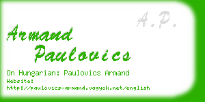 armand paulovics business card